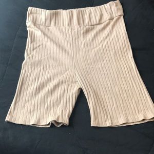 PrettyLittleThing Ribbed Taupe Bike Shorts. US 12